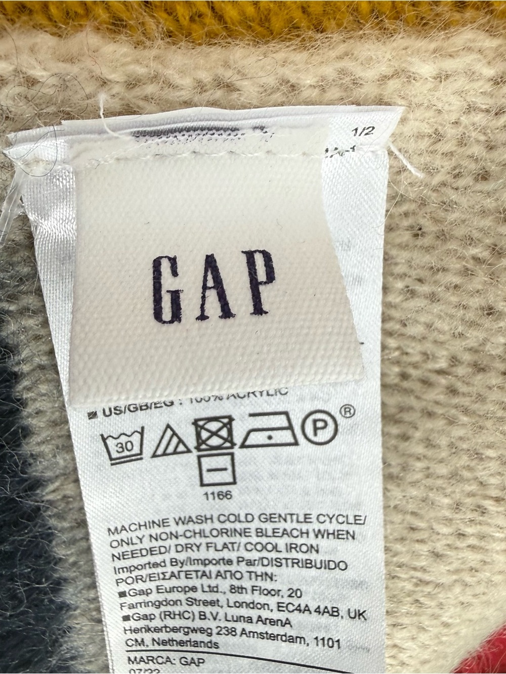 Gap Multicolor Crazy Stripe Oversized Knit Scarf Rainbow - Picture 5 of 6
